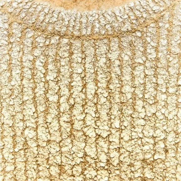 BLOGGER’S FAVE | NWT ZARA GOLD METALLIC SHIMMER CRACKLED KNIT SWEATER - Picture 11 of 11